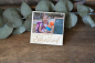 Preview: Foto-Magnet aus Birkenholz zur Einschulung mit Foto eines Schulkindes und Schriftzug "Ich bin ein Schulkind", 5x5 cm, 6mm